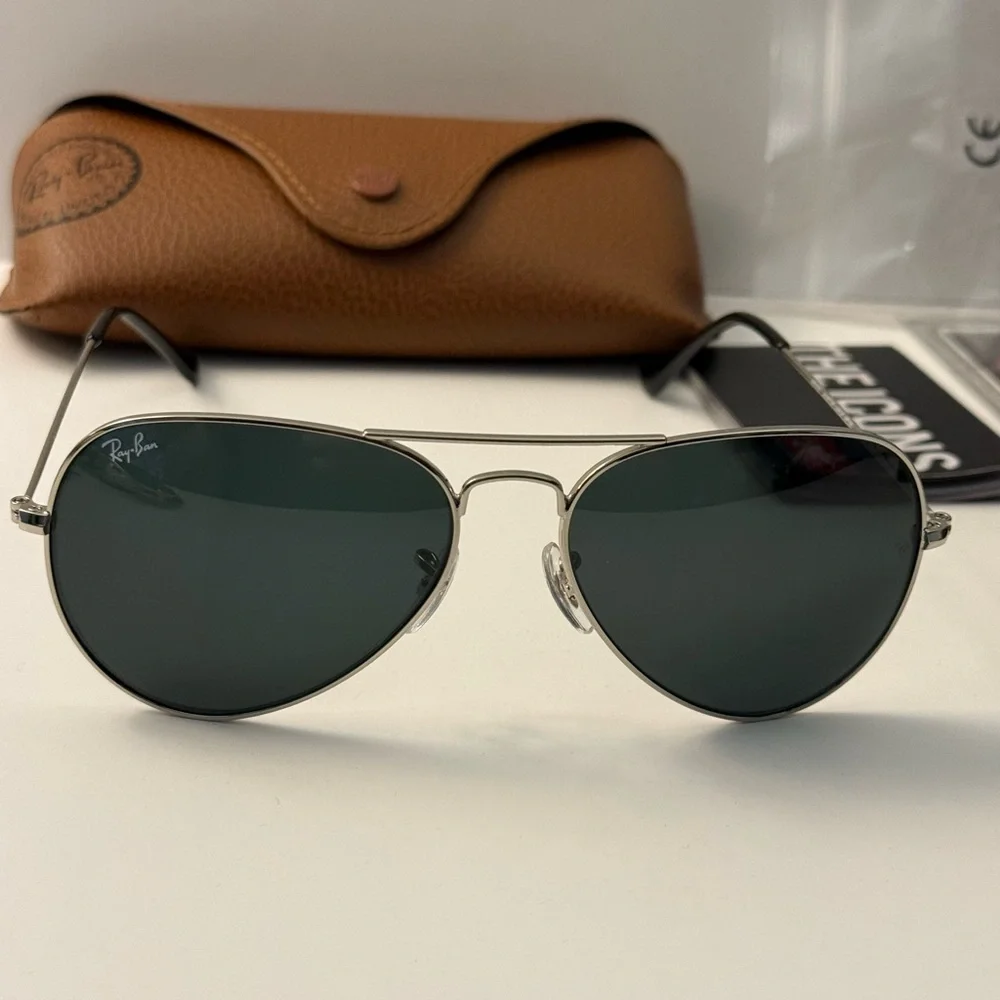 New Ray-Ban Aviator Sunglasses RB3025 58-14mm Silver /Gray 003/62 unisex